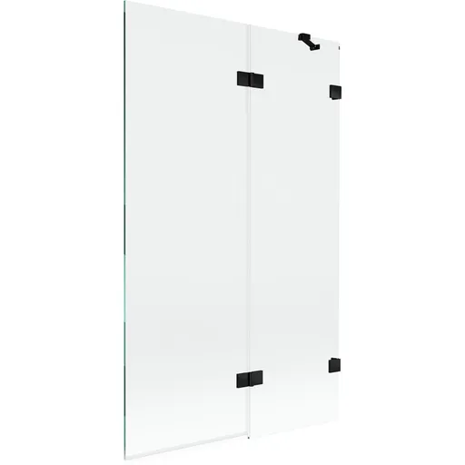 MEXEN/S - Lunar vaňová zástena 2-krídlová pravá 110 x 150, transparent, čierna 897-110-100-70-00-P