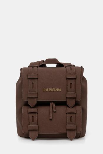 Ruksak Love Moschino dámsky, hnedá farba, malý, jednofarebný, JC4172PP1NLB0301