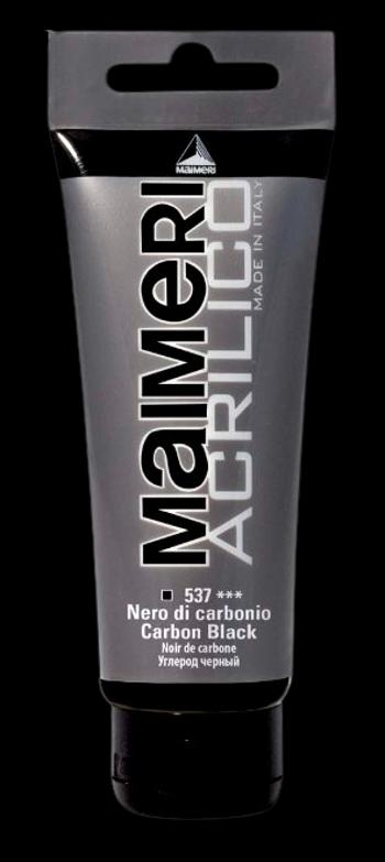 MAIMERI ACRILICO - Akrylové farby 537 - carbon black, 0,2 L