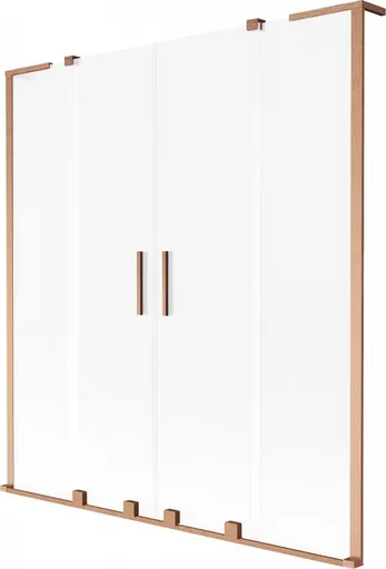 MEXEN/S - Velar L Duo dvojkrídlová posuvná vaňová zástena 140 x 150, dekor, meď kartáčovaná 896-140-003-32-65