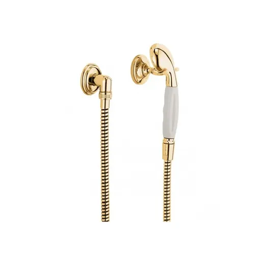 Podomietkový vývod KLUDI 1926 na stěnu se sprchovým setem pozlacený 2710545