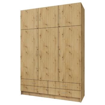 KONDELA Geri 3D šatníková skriňa dub artisan