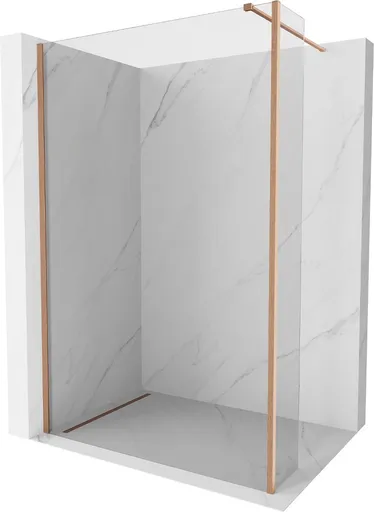 MEXEN/S - Kioto Sprchová zástena WALK-IN 120 x 30, transparent, meď kartáčovaná 800-120-212-65-00-030