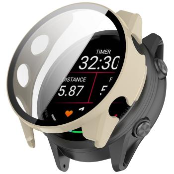 PC FULL COVER Plastový kryt so sklom pre Garmin Forerunner 570 47mm IVORY WHITE