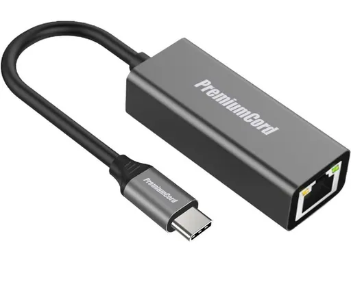 PremiumCord Prevodník USB-C na Gigabit konektor RJ45