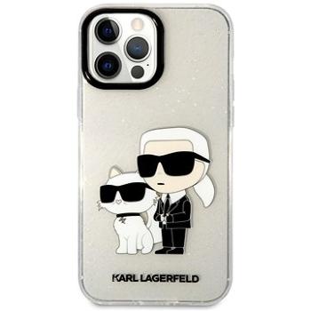 Karl Lagerfeld IML Glitter Karl and Choupette NFT Zadný Kryt pre iPhone 13 Pro Max Transparent (KLHCP13XHNKCTGT)