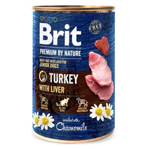 BRIT Premium by Nature Turkey & Liver konzerva pre psov 1 ks, Hmotnosť balenia: 400 g