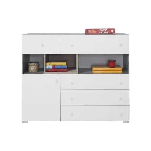 Meblar  Komoda SIGMA SI12 Farba: beton/biela/dub