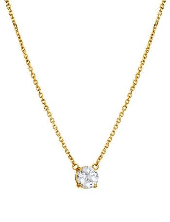 Hot Diamonds Elegantný pozlátený náhrdelník s topazom a diamantom Gemstone DN214
