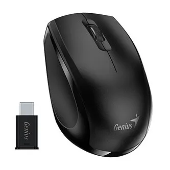 Genius Myš NX-8006S Type-C 31030036400, 1200DPI, 2.4 [GHz], optická, 3tl., bezdrátová USB, černá, USB-C adaptér