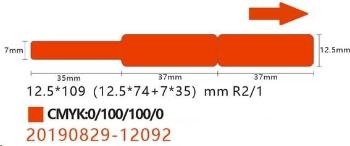 Niimbot štítky na káble RXL A2K18638001, 12,5x109mm 65ks Red pre D11 a D110