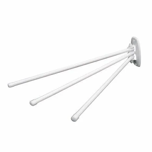 Kovový sušiak na uteráky, 3 ramená, biela, M