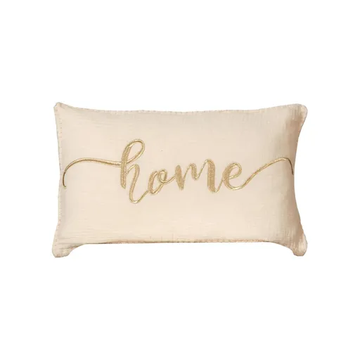 Vankúš z mušelínu s výšivkou textu