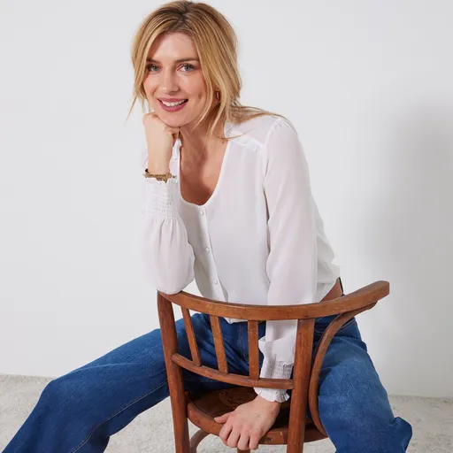 Jednofarebná blúzka z recyklovaného polyesteru