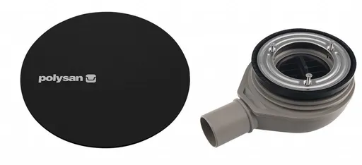POLYSAN - MIRAI vaničkový sifón, priemer 90, DN40, krytka čierna mat 72730B