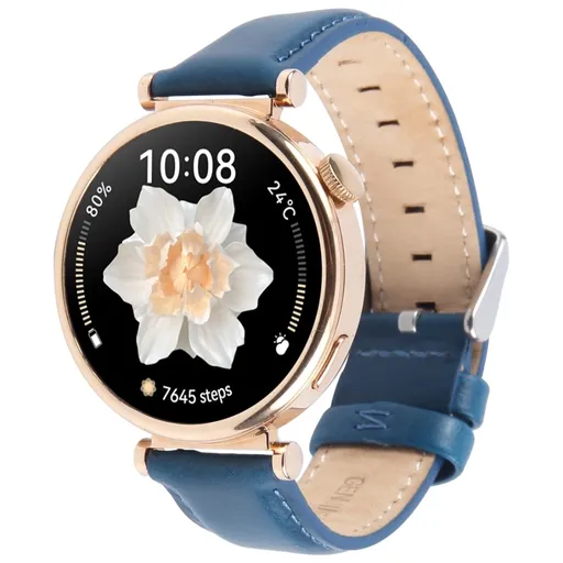 LEATHER Kožený remienok pre Garmin Lily 2 / Lily 2 Active modrý