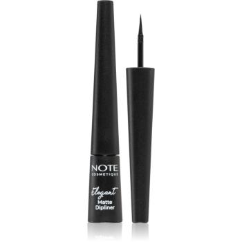 Note Cosmetique Elegant Matte Dipliner tekuté linky na oči s matným finišom odtieň 01 Coal Black 2,5 ml