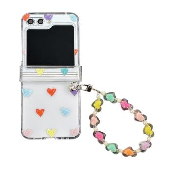 BEADS Plastový kryt s príveskom Samsung Galaxy Z Flip5 5G HEARTS