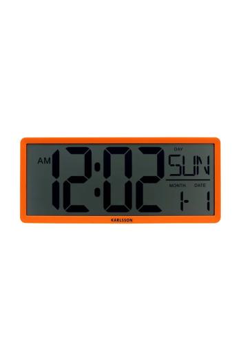 Nástenné hodiny Retro LCD oranžová farba