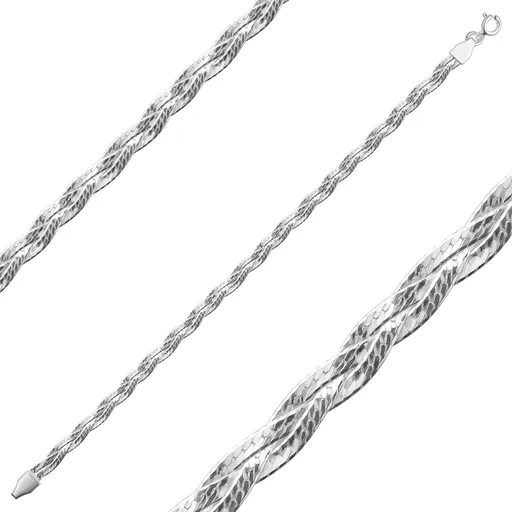 Strieborný náramok 925 - prepletané ploché retiazky