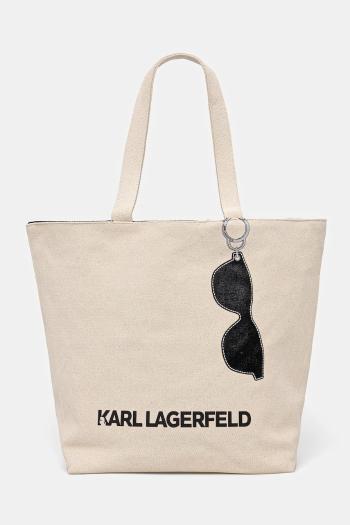 Obojstranná kabelka Karl Lagerfeld béžová farba, A1W50020