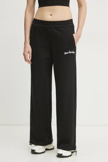 Bavlnené tepláky Versace Jeans Couture dámske, čierna farba, s nášivkou, 78HAAC08 CF00C