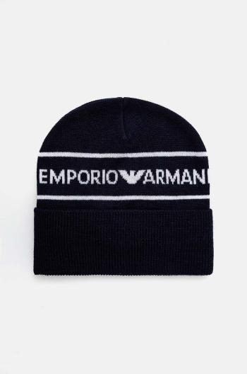 Detská vlnená čiapka Emporio Armani tmavomodrá farba biela, 404707 4F490
