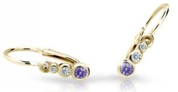 Cutie Jewellery Zlaté detské náušnice C2255-10-X-1 fialová