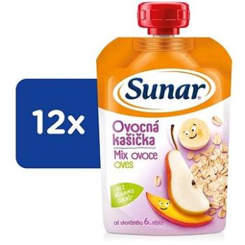 Sunar kašička ovocná kapsička mix ovoce, ovesné vločky 6m+, 12× 120 g (8592084417888)