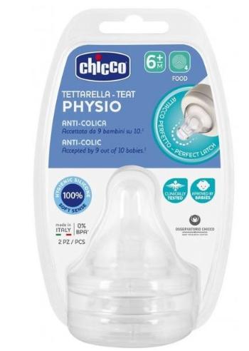 CHICCO Cumlík na fľašu Perfect 5/Well-Being fyziologický na kašu 6m+ 2 ks