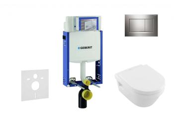 GEBERIT - Kombifix Modul na závesné WC s tlačidlom Sigma30, lesklý chróm/chróm mat + Villeroy Boch - WC a doska, DirectFlush, SoftClose, CeramicPlus 110.302.00.5 NB6