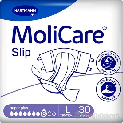 MoliCare Slip Super Plus 8 kvapiek L nohavičky inkontinenčné zalepovacie 120 - 150 cm 30 ks