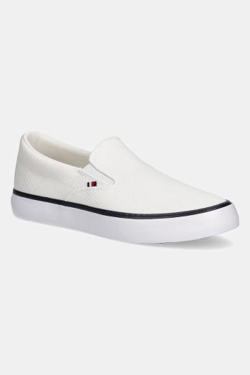 Tenisky Tommy Hilfiger TH HI VULC CORE LOW II SLIPON biela farba, FM0FM05514