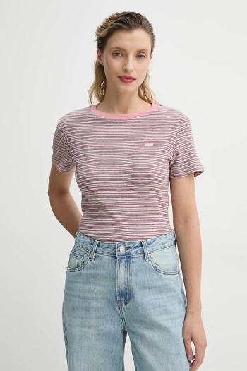 Bavlnené tričko Levi's ESSENTIAL HM SS TEE dámske, ružová farba, 000KK
