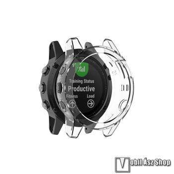 Garmin fenix 5, 5 Sapphire, 5 Plus, Okosóra szilikontok, Keret, Bumper, Átlátszó