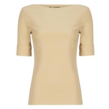 Lauren Ralph Lauren  JUDY-ELBOW SLEEVE-KNIT  Tričká s dlhým rukávom Béžová