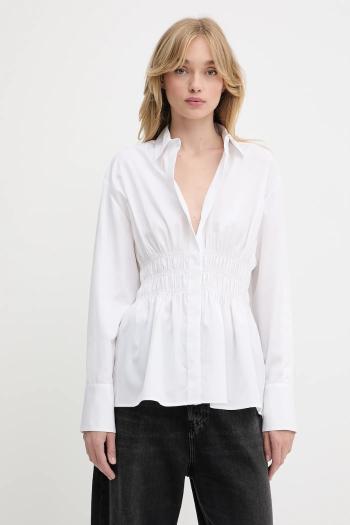 Bavlnená košeľa Rag & Bone biela farba, voľný strih, s klasickým golierom, WAW25PA0317631