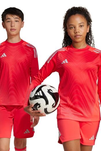 Detské tričko s dlhým rukávom adidas Performance červená farba, vzorovaná, JI9703