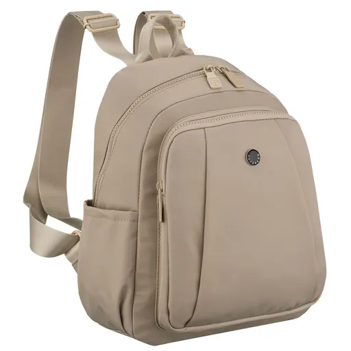 Dámsky ruksak z polyesteru v odtieni ecru, jednokomorový a mimoriadne praktický