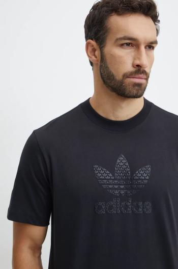 Bavlnené tričko adidas Originals pánske, čierna farba, s potlačou, IZ2527