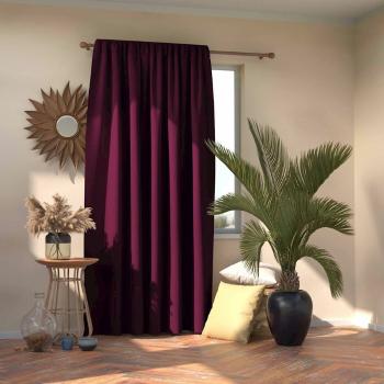 AmeliaHome Záves Blackout Oxford Pleat slivková, 140 x 245 cm