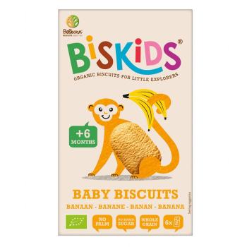 BELKORN BISkids BIO detské celozrnné sušienky s banánom bez pridaného cukru 6M+ 120 g