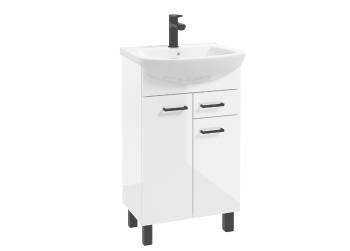 ArtDef Kúpeľňová skrinka s umývadlom NOVELTY White D50 2D1S | 50 cm