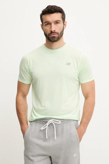 Tréningové tričko New Balance zelená farba, jednofarebné, MT41253MEW