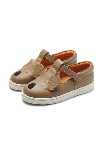 Detské kožené poltopánky Donsje Sunni Classic Shoes Koala hnedá farba, 2029506
