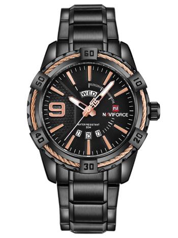 Pánske hodinky NAVIFORCE - NF9117 (zn059c) - black/rosegold