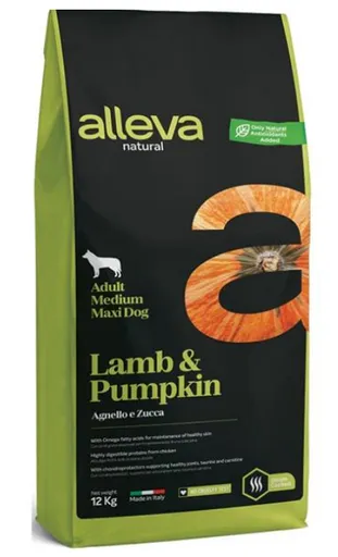 Alleva NATURAL dog adult medium & maxi  lamb & pumpkin 12kg
