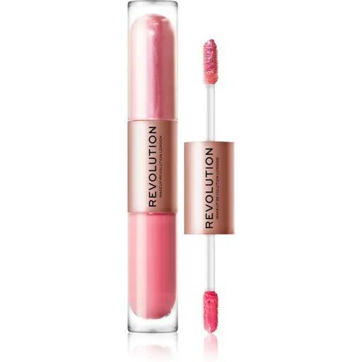 Makeup Revolution Double Up tekuté očné tiene 2 v 1 odtieň Blissful Pink 2x2,2 ml