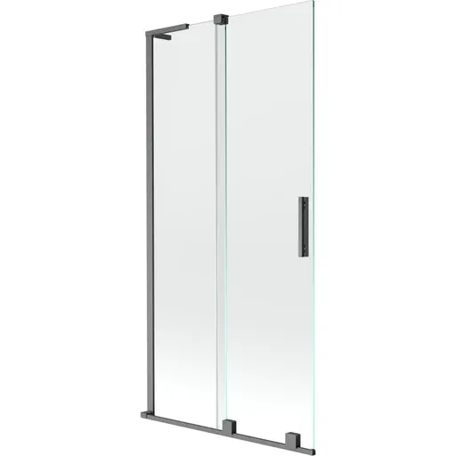 MEXEN/S - Velar L dvojkrídlová posuvná vaňová zástena 95 x 150, transparent, grafit kartáčovaná 896-095-003-01-66