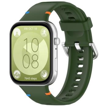 WAVY Silikónový remienok pre Huawei Watch Fit 4 / Fit 4 Pro tmavozelený